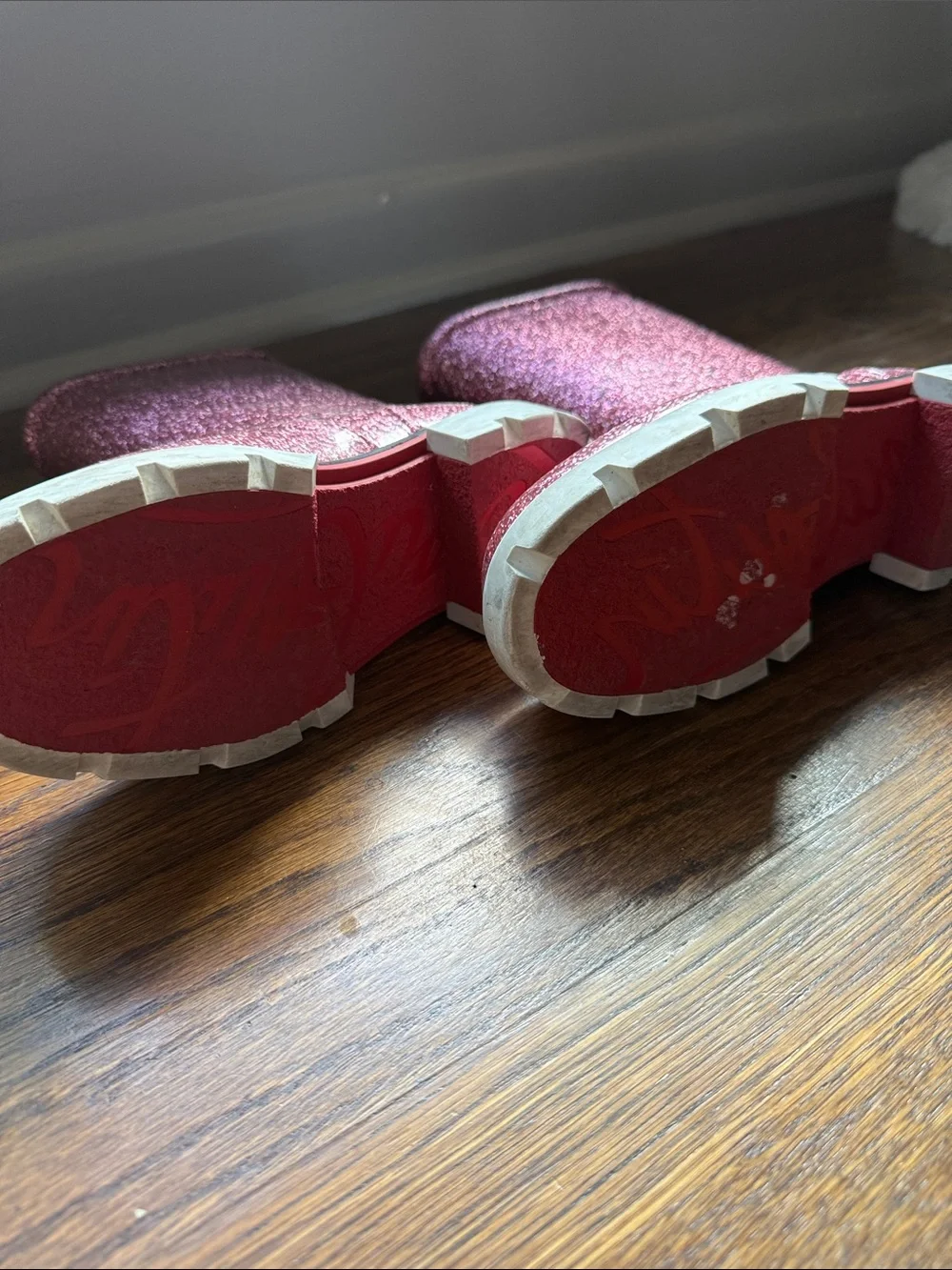 Christian Louboutin Kids Glitter Pink Rain & Snow Boots